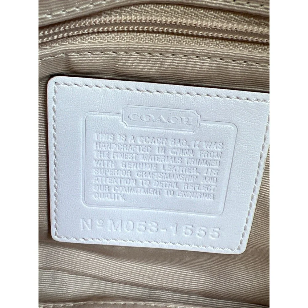 Coach Women's White/Ivory Vintage Optic Bumbleebee M053-1555 Shoulder Bag Purse